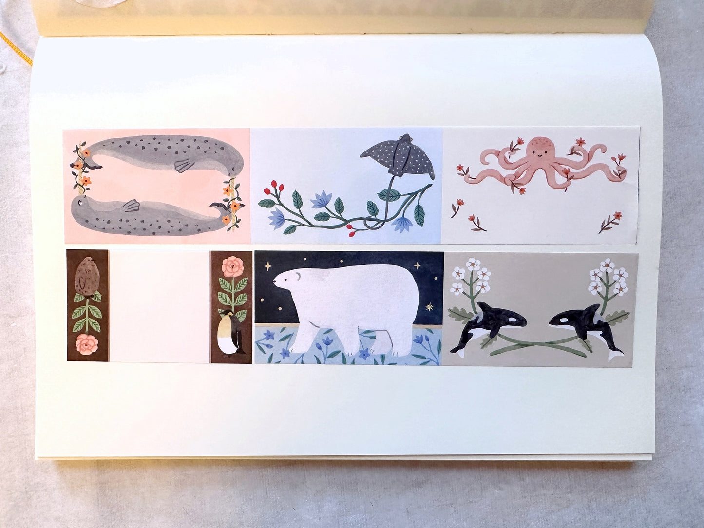 Eri Kamai - Ocean Animals writable sticky memo roll SAMPLES