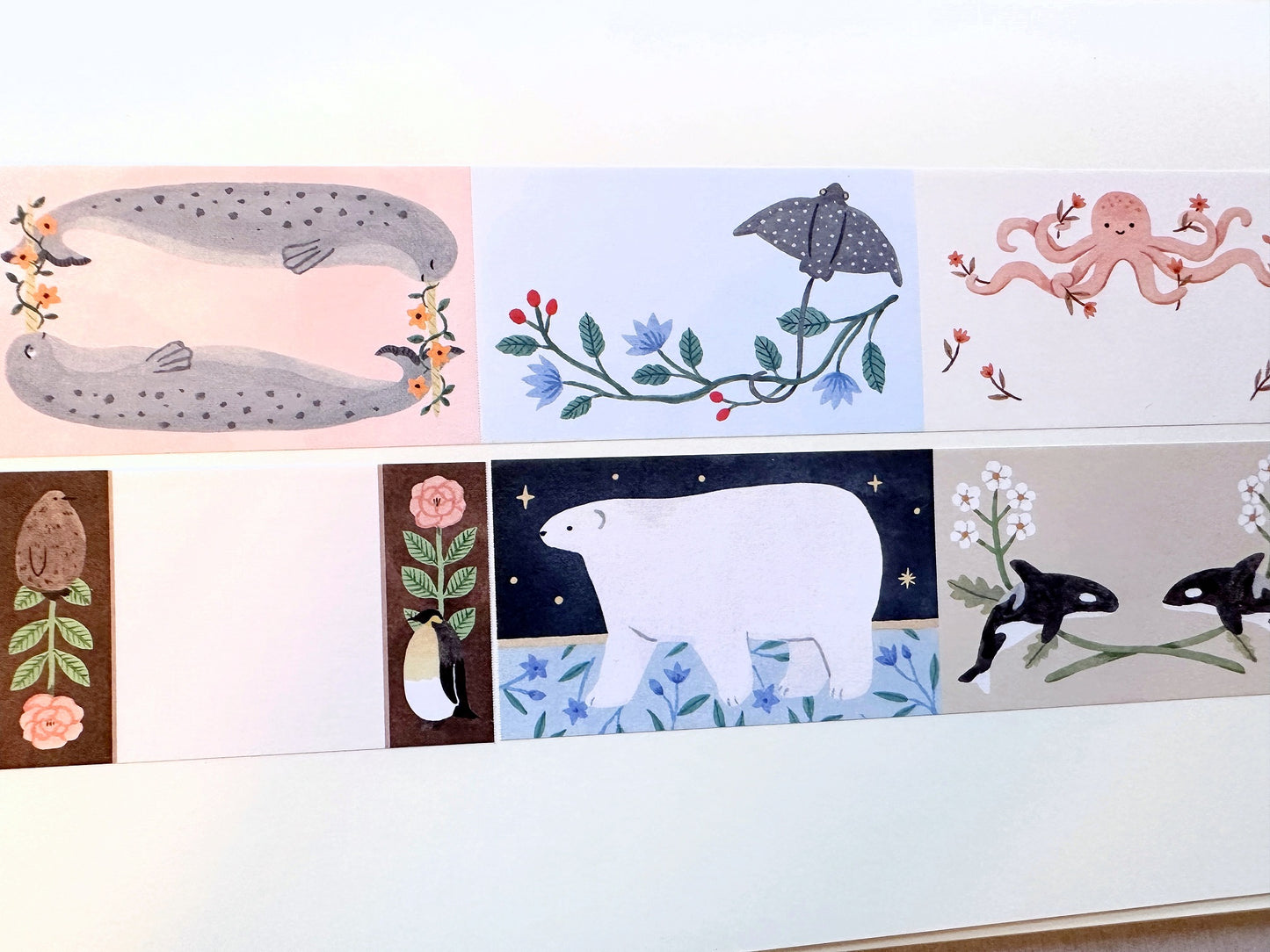 Eri Kamai - Ocean Animals writable sticky memo roll SAMPLES