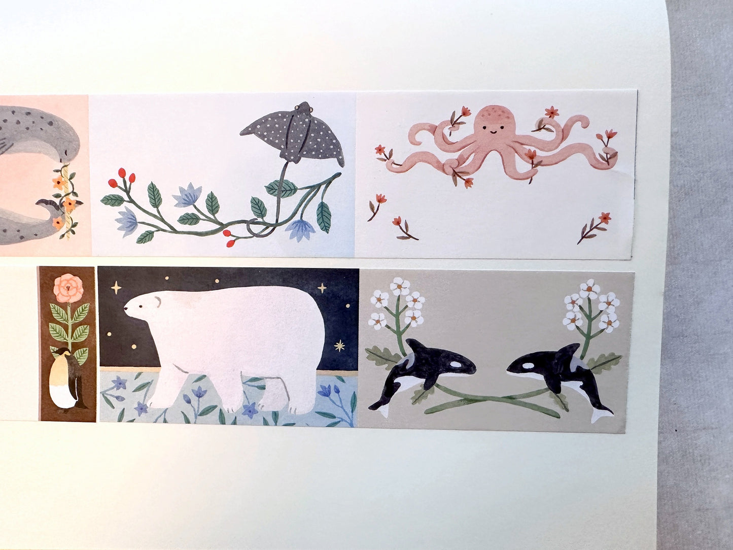 Eri Kamai - Ocean Animals writable sticky memo roll SAMPLES