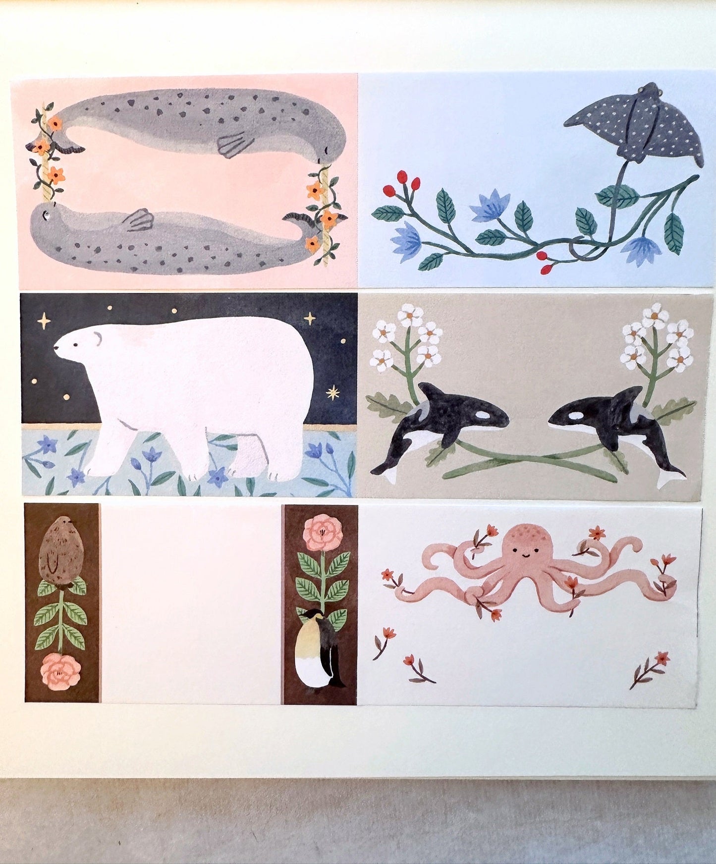 Eri Kamai - Ocean Animals writable sticky memo roll SAMPLES