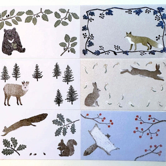 Itsuko Naka - Mountain Animals writable sticky memo roll SAMPLES