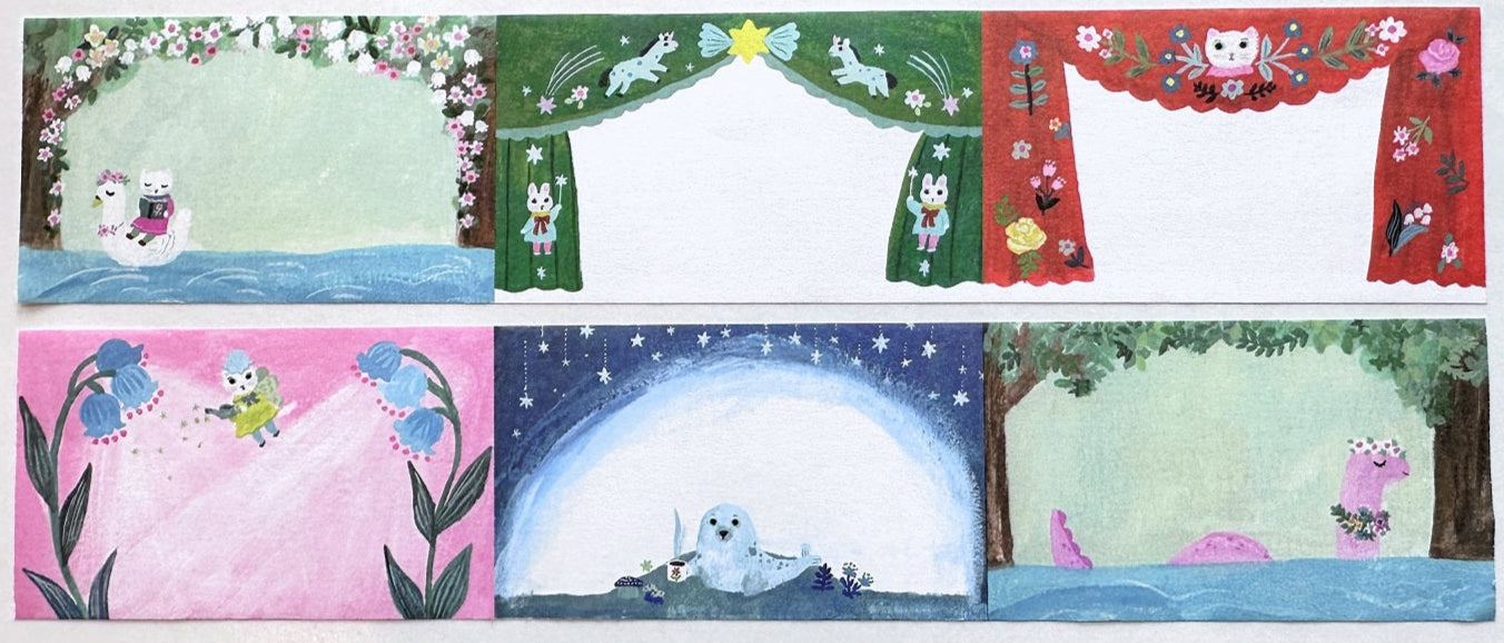 Yumi Kitagishi  - Curtain writable sticky memo roll SAMPLES