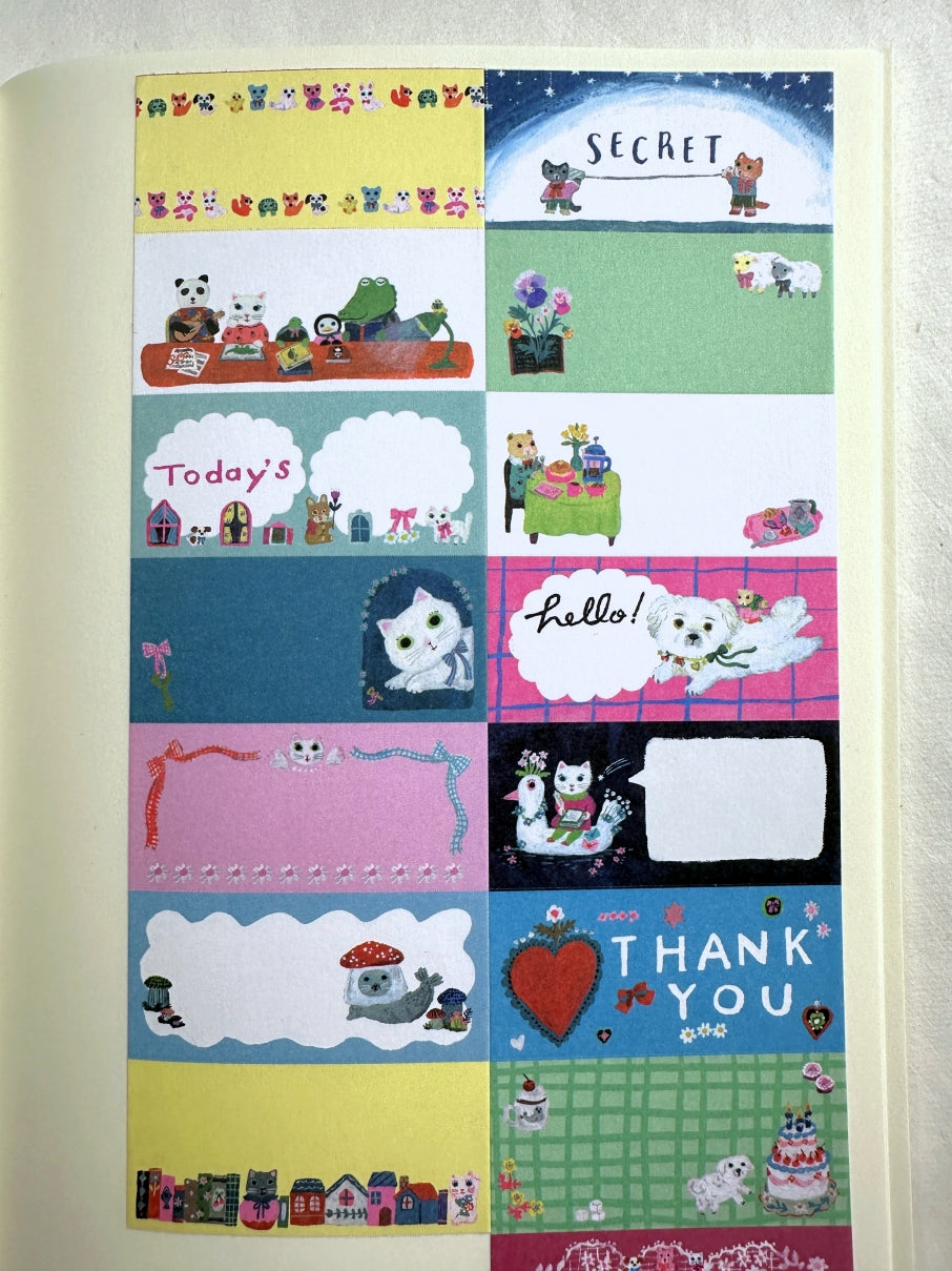 Yumi Kitagishi - Animal Fantasy petite sticky memo roll SAMPLES