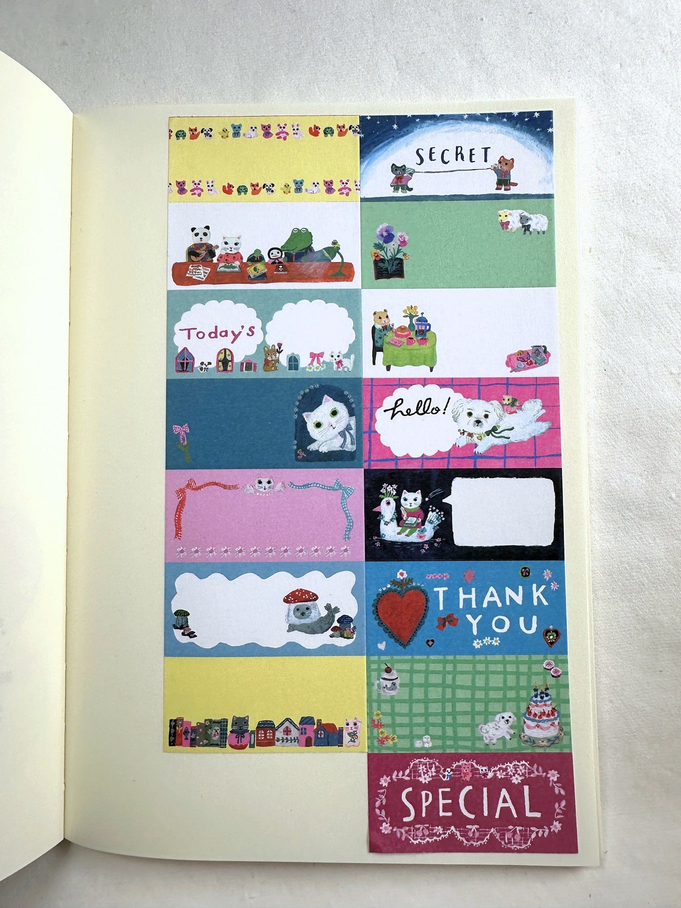 Yumi Kitagishi - Animal Fantasy petite sticky memo roll SAMPLES
