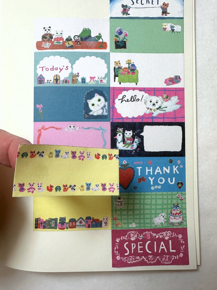 Yumi Kitagishi - Animal Fantasy petite sticky memo roll SAMPLES