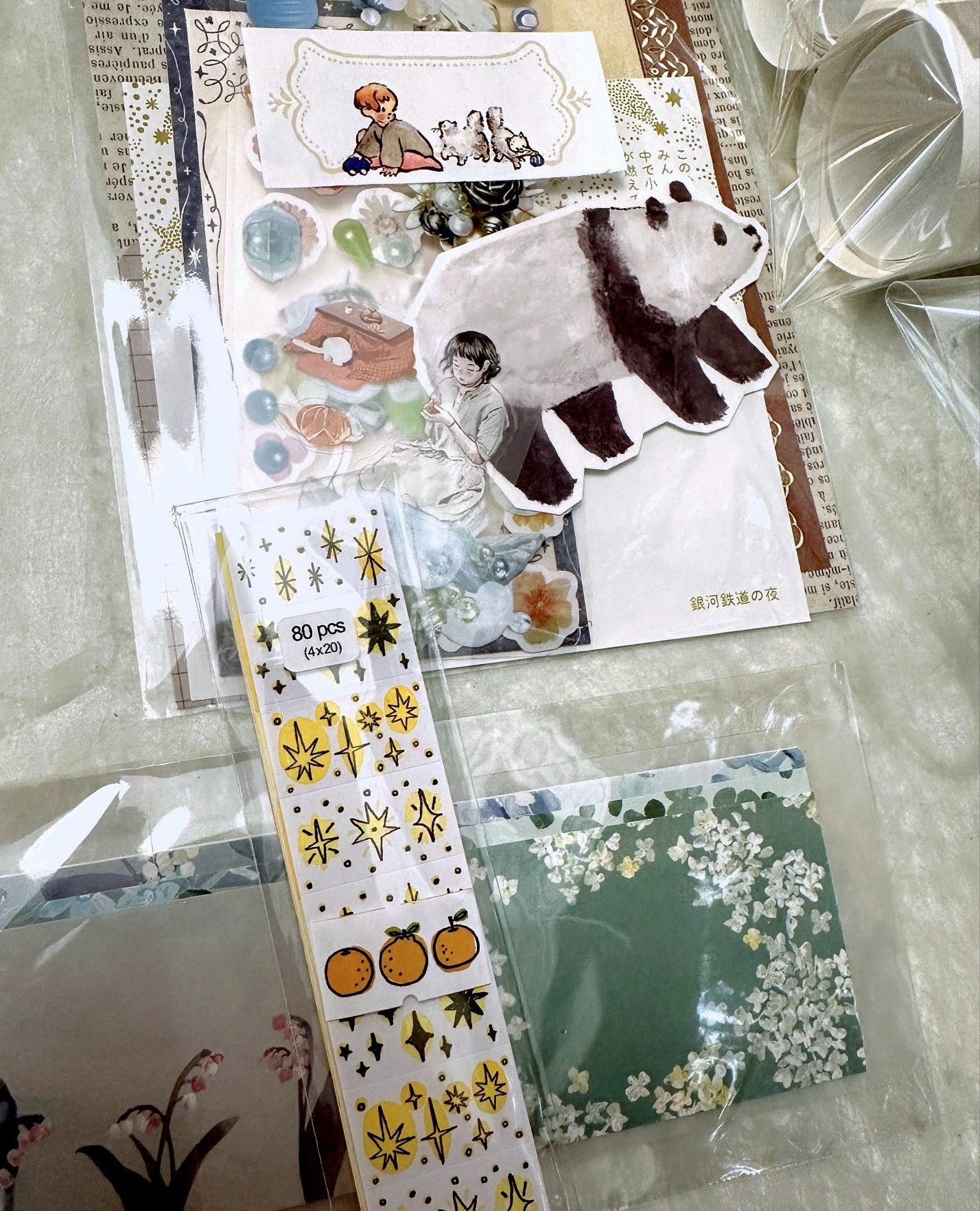 Otsukiyumi - Flowers writable sticky memo roll SAMPLES