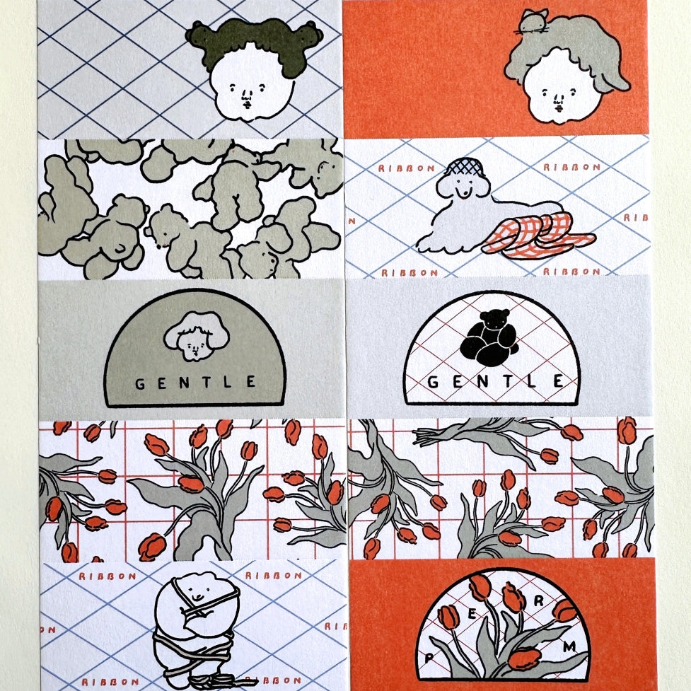 Nagaki Perm - Tulip petite sticky memo roll & SAMPLES