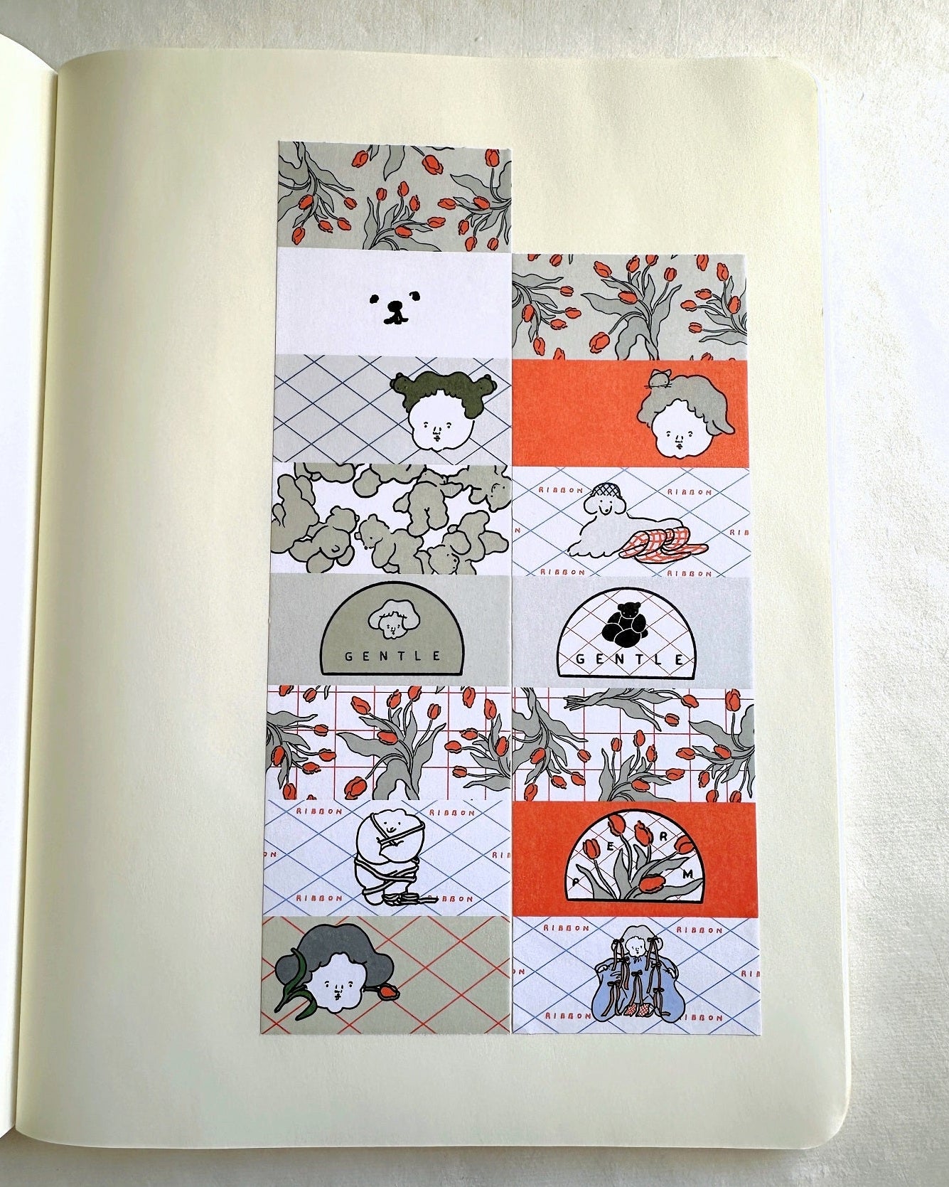 Nagaki Perm - Tulip petite sticky memo roll & SAMPLES