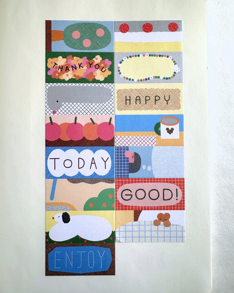 Shimamura Hikari - Lucky Color petite sticky memo roll SAMPLES