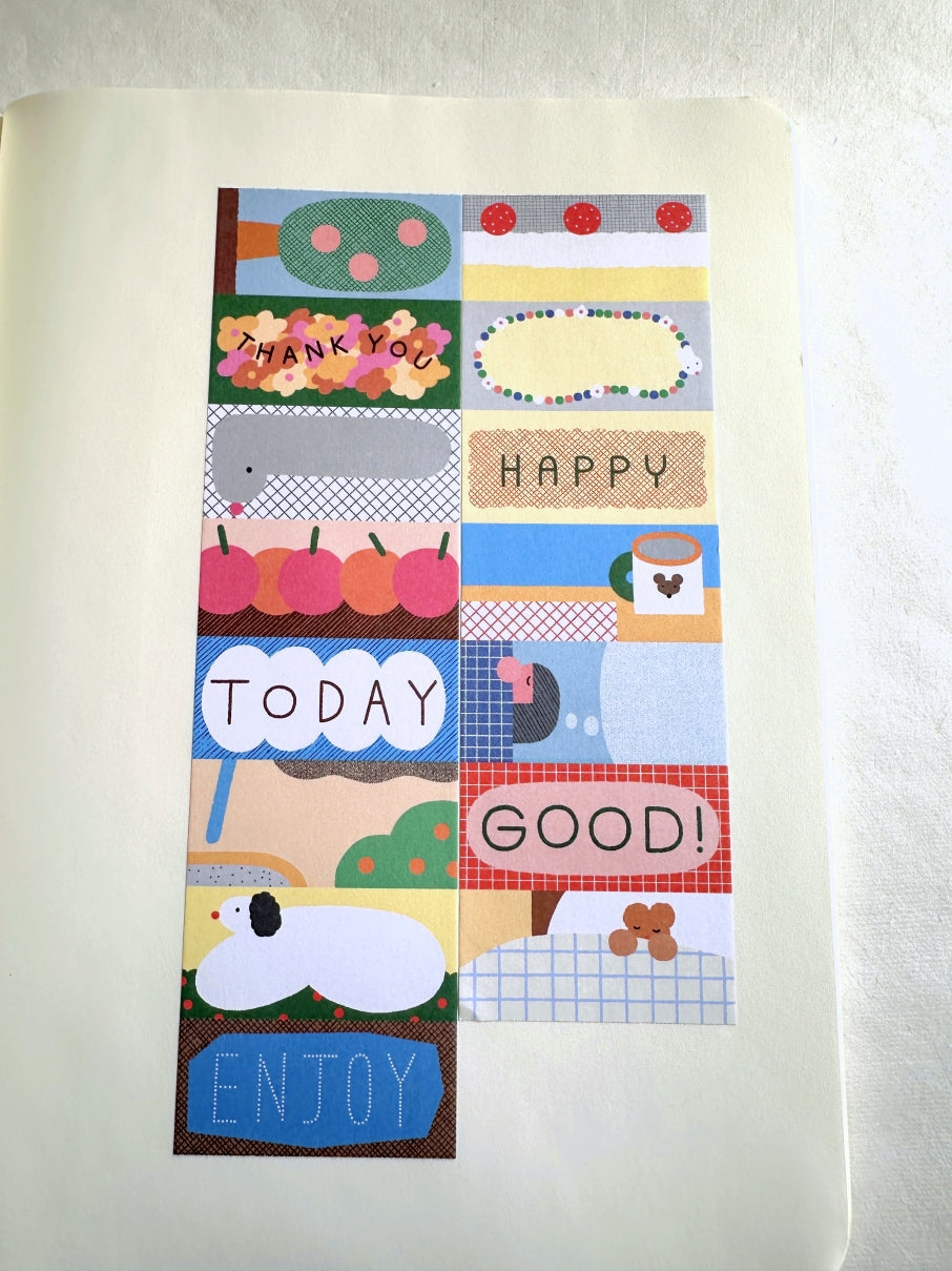 Shimamura Hikari - Lucky Color petite sticky memo roll SAMPLES
