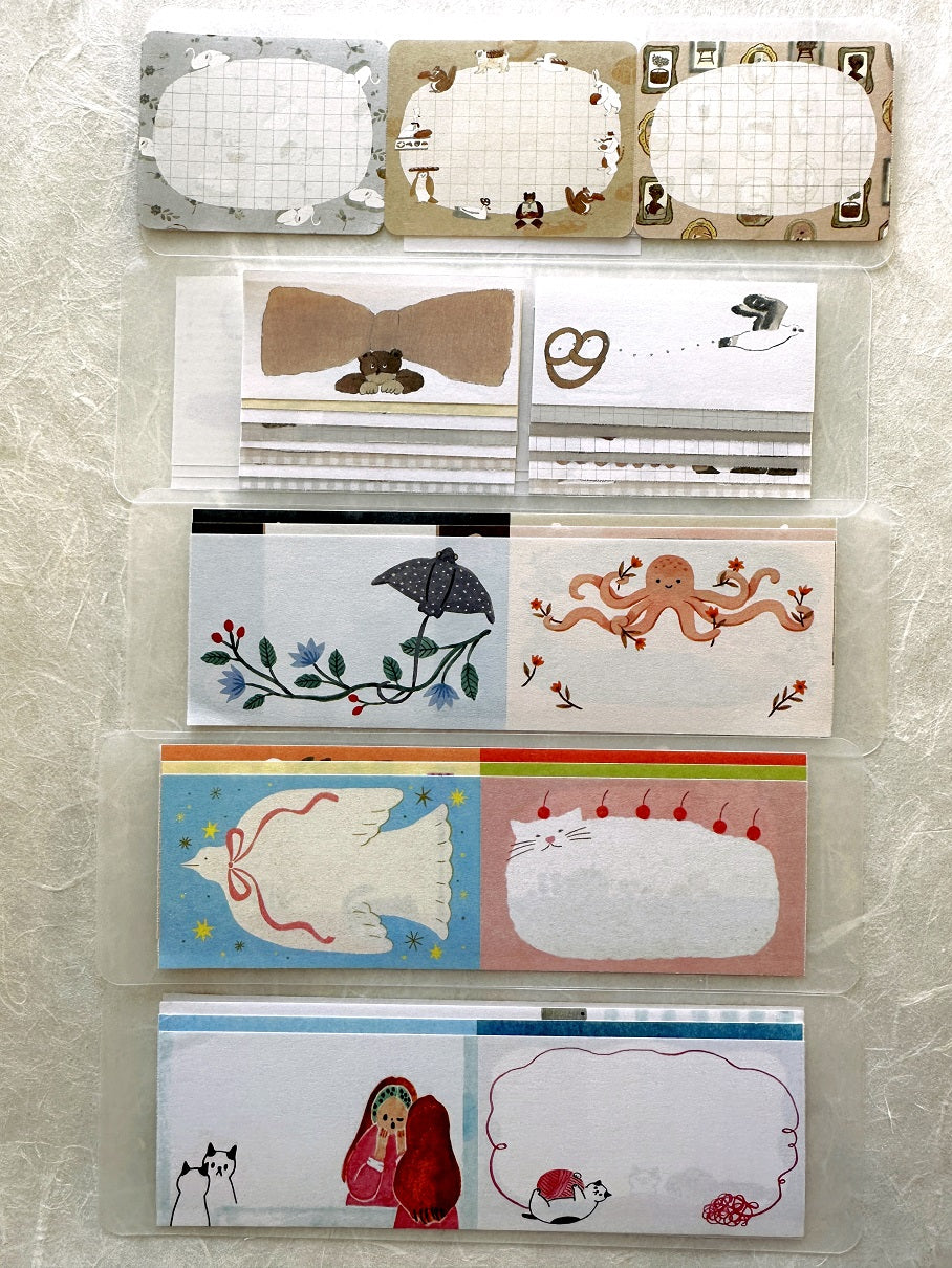 Eri Kamai - Ocean Animals writable sticky memo roll SAMPLES