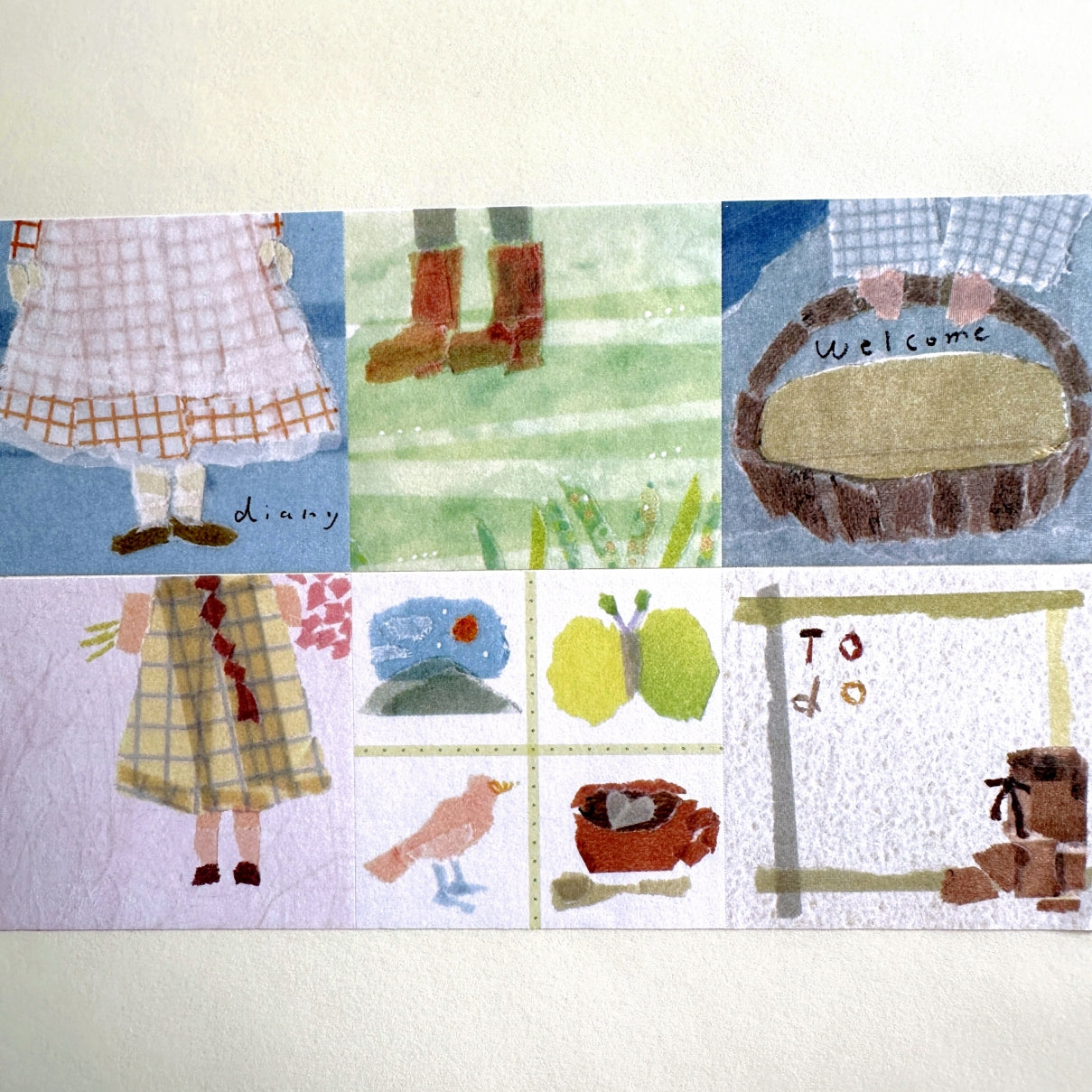 Miki Tamura - Feet Diary square sticky memo roll SAMPLES
