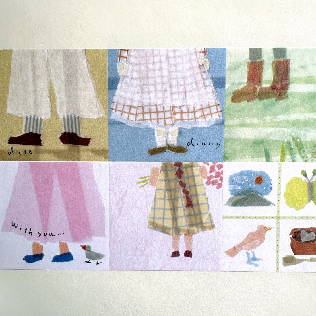 Miki Tamura - Feet Diary square sticky memo roll SAMPLES