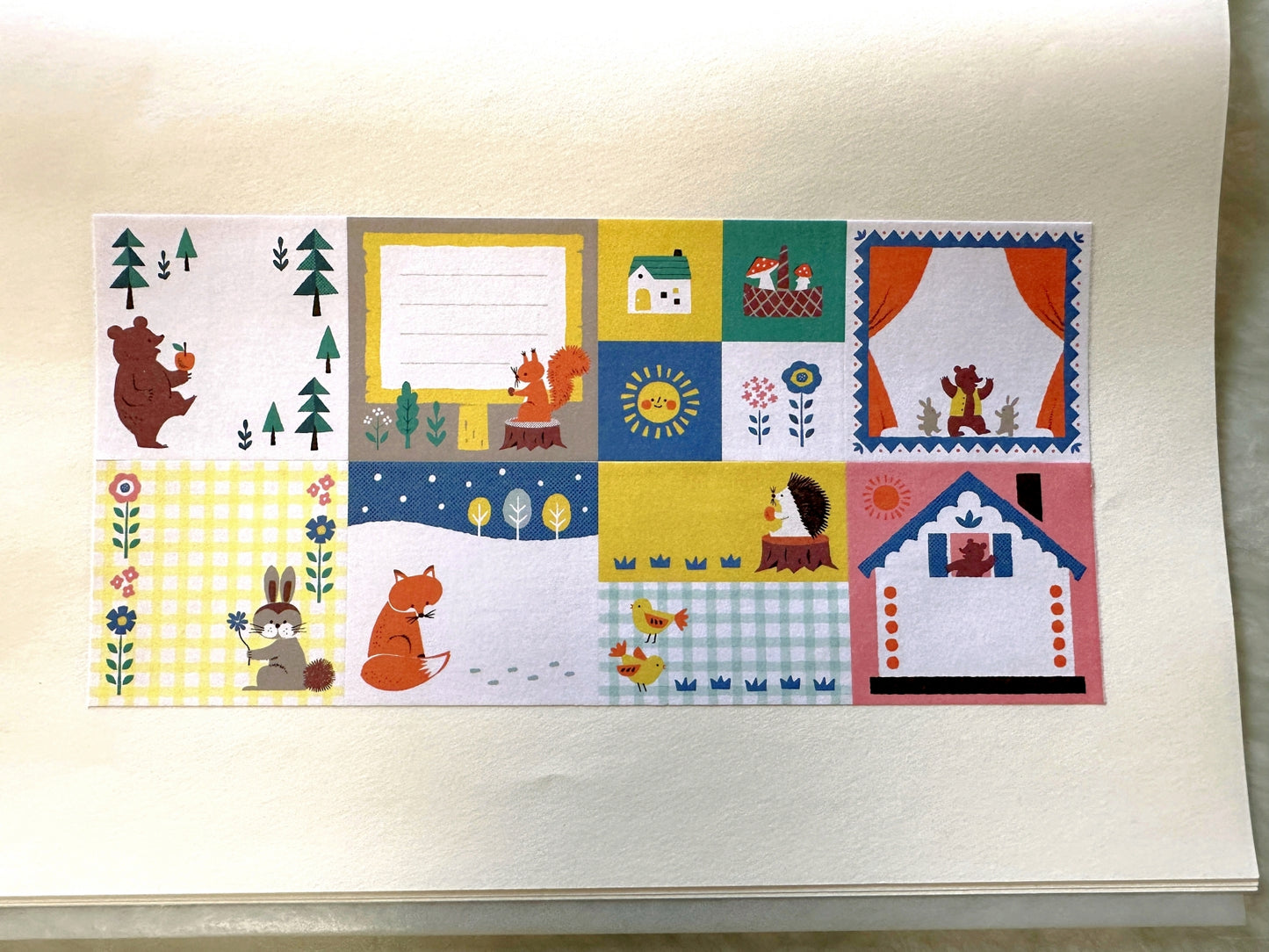 Mokuji - Forest Animals square sticky memo roll SAMPLES