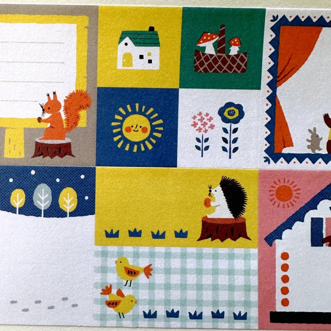 Mokuji - Forest Animals square sticky memo roll SAMPLES