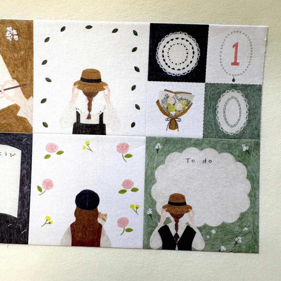 Kano Hirabayashi - Girl square sticky memo roll SAMPLES