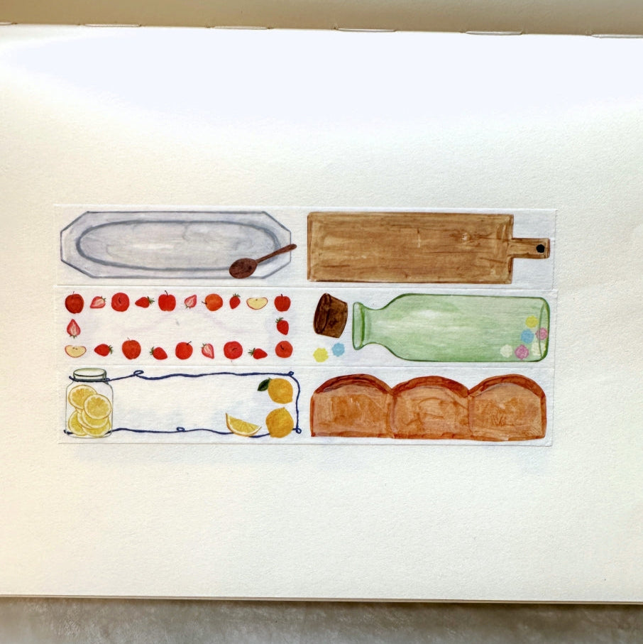 Sardine Mayu - Kitchen perforated washi tape SAMPLES