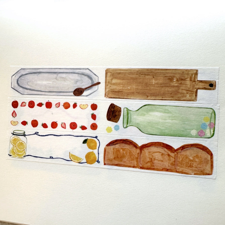 Sardine Mayu - Kitchen perforated washi tape SAMPLES