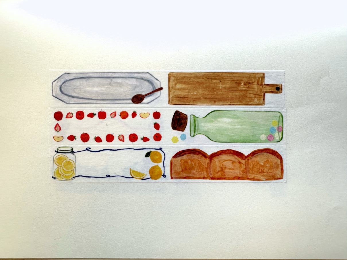 Sardine Mayu - Kitchen perforated washi tape SAMPLES