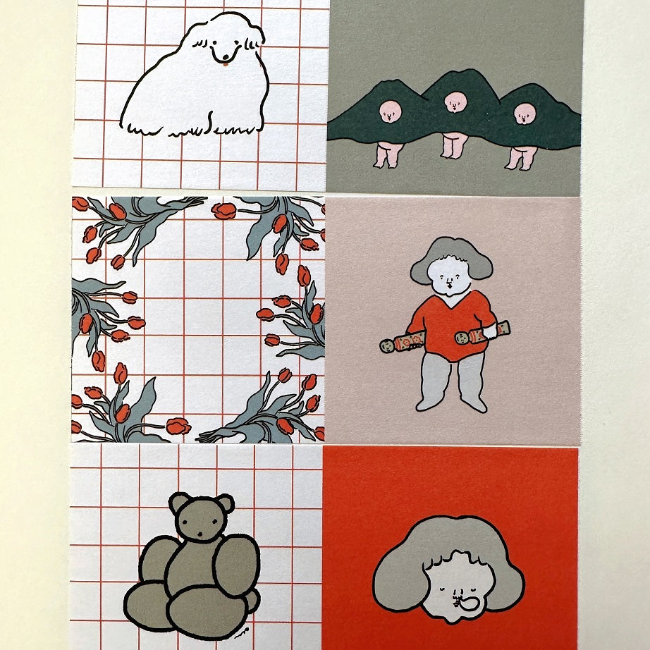 Nagaki Perm - Ma Shikaku square sticky memo roll SAMPLES