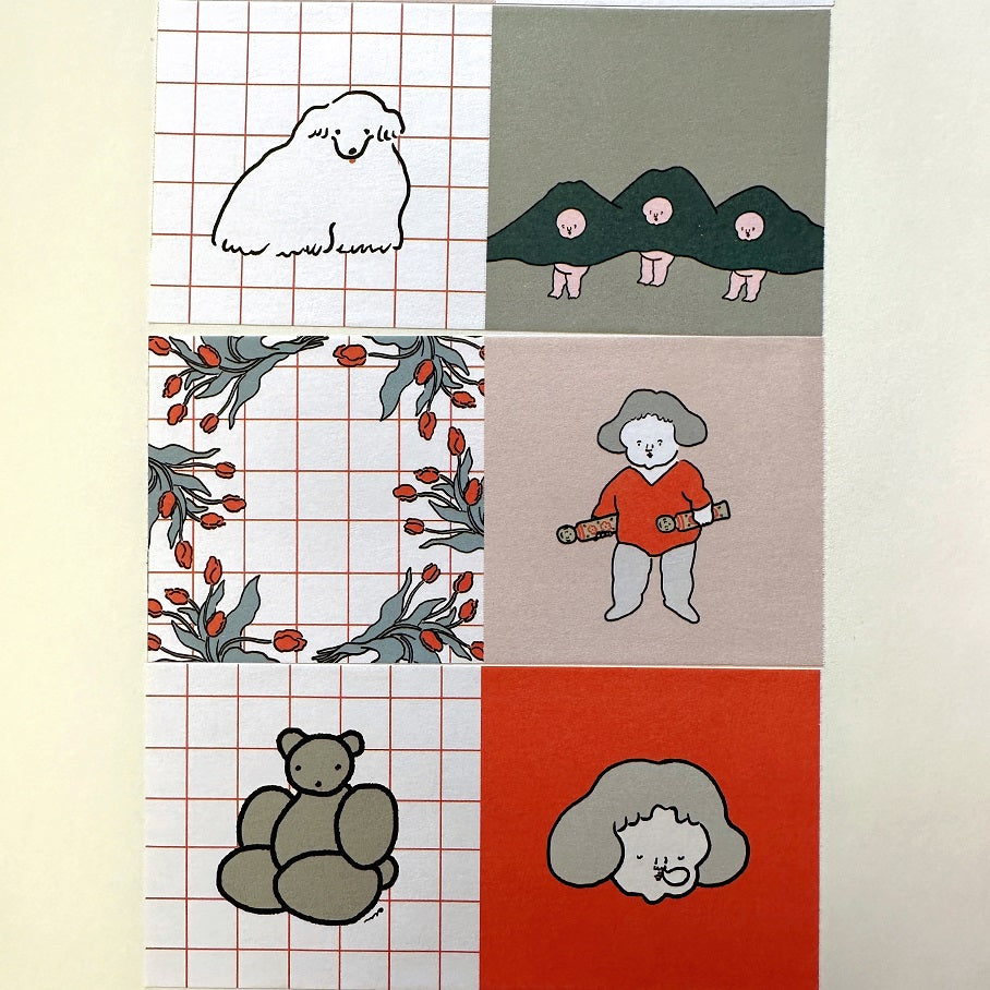 Nagaki Perm - Ma Shikaku square sticky memo roll SAMPLES