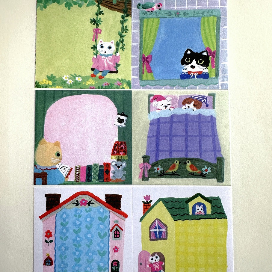 Yumi Kitagishi - Little House square sticky memo roll SAMPLES