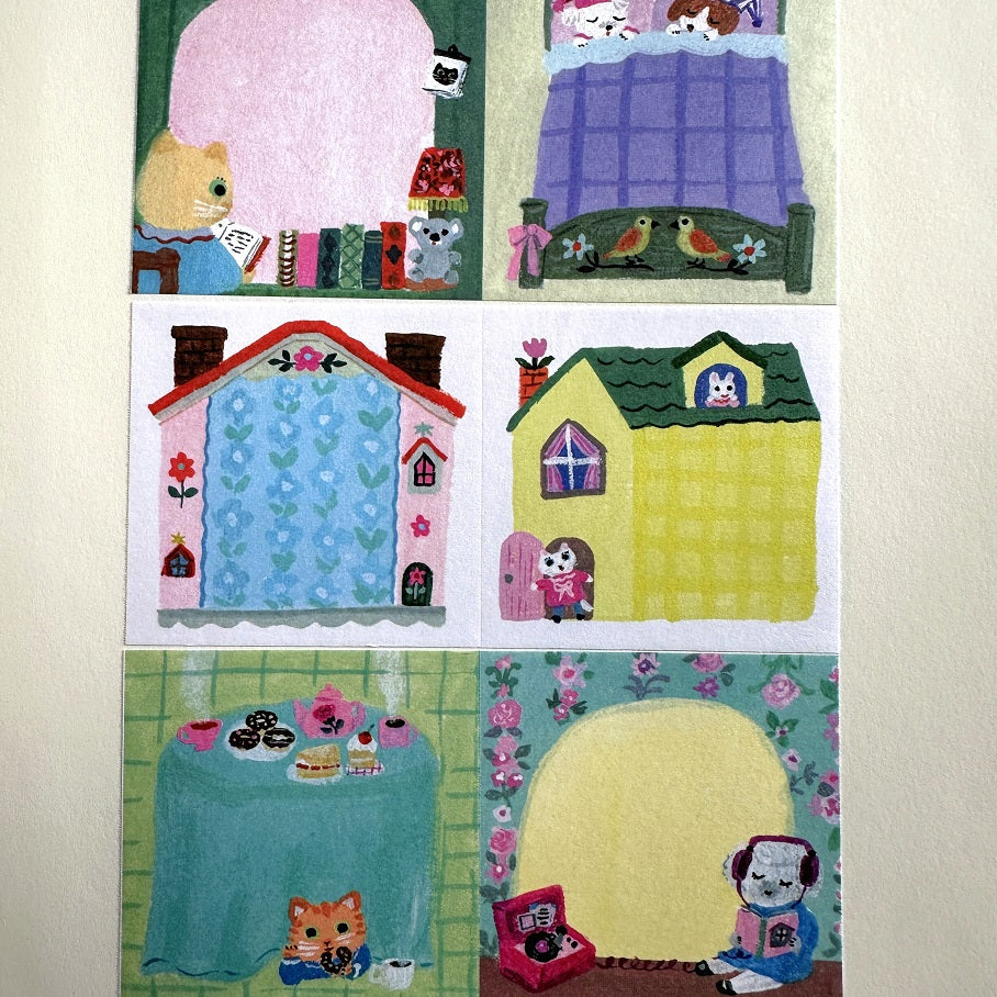 Yumi Kitagishi - Little House square sticky memo roll SAMPLES