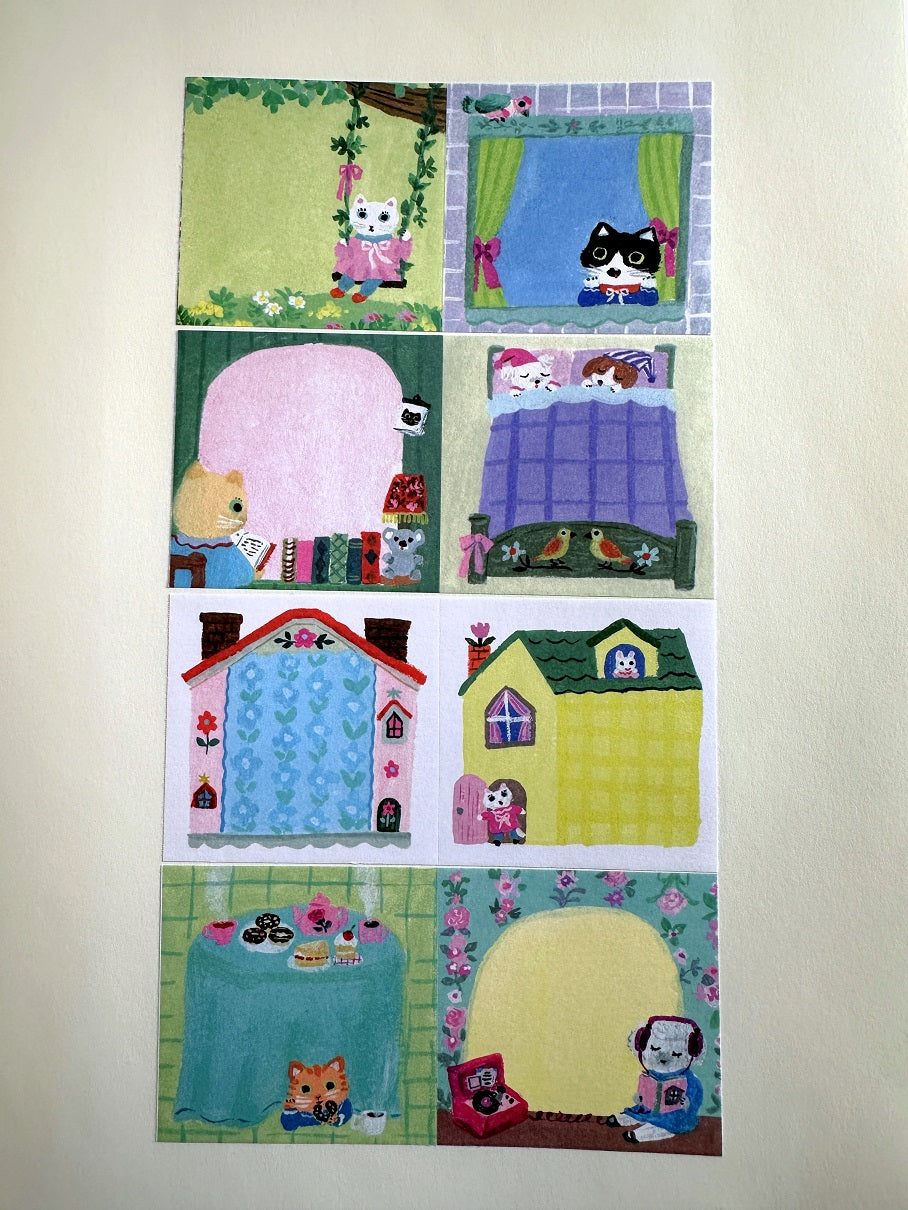 Yumi Kitagishi - Little House square sticky memo roll SAMPLES