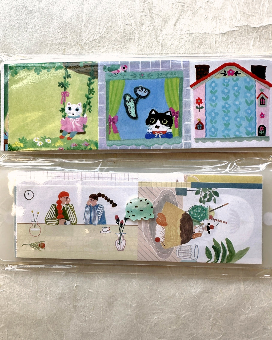 Yumi Kitagishi - Little House square sticky memo roll SAMPLES