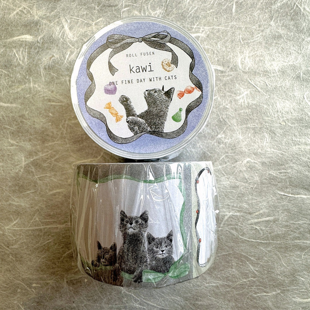 Kawi - One Fine Day with Cats sticky memo roll SAMPLES