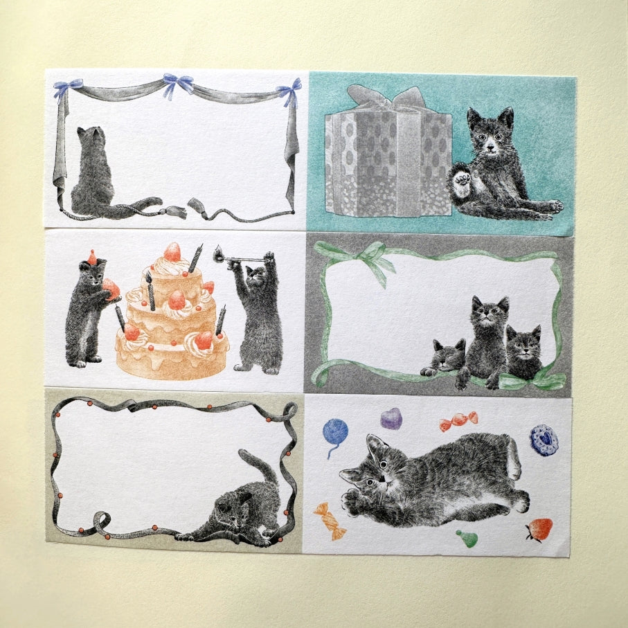 Kawi - One Fine Day with Cats sticky memo roll SAMPLES