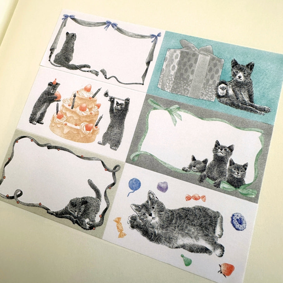 Kawi - One Fine Day with Cats sticky memo roll SAMPLES