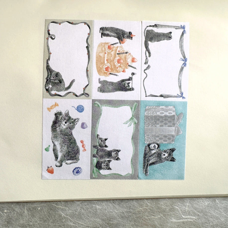 Kawi - One Fine Day with Cats sticky memo roll SAMPLES