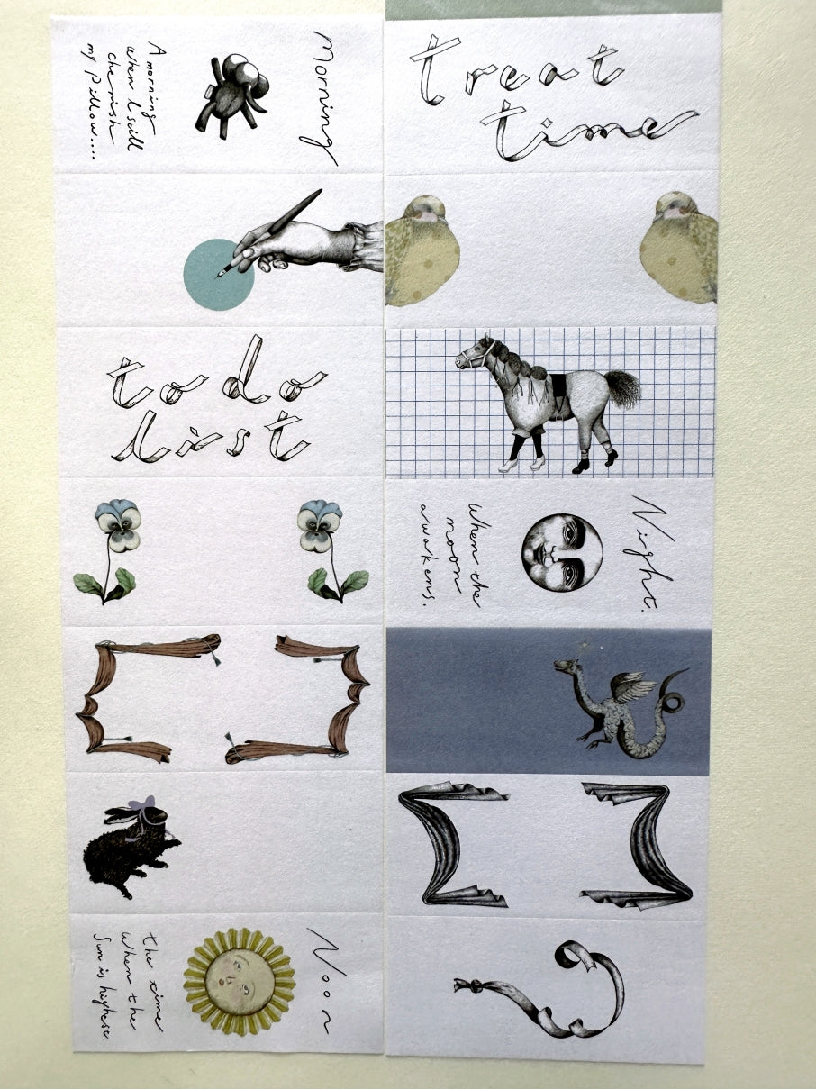 Tegamisha x oudmijin - 15 Pieces of Time petit sticky memo roll SAMPLES