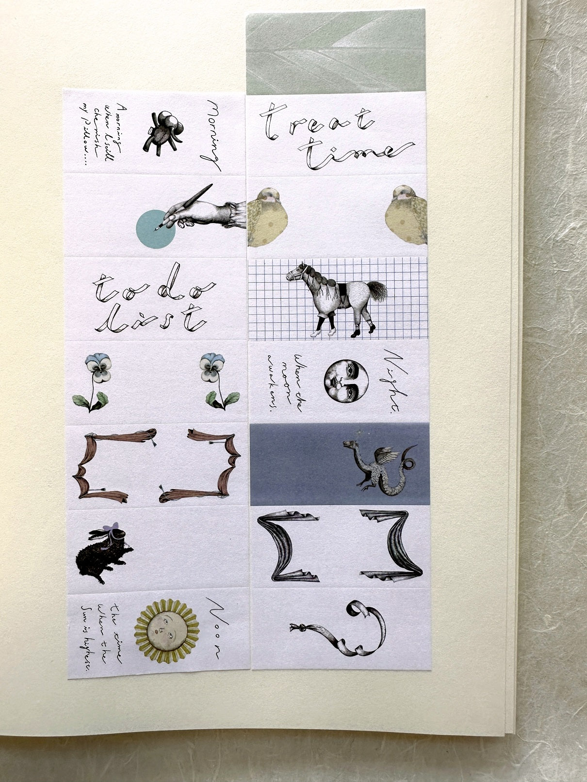 Tegamisha x oudmijin - 15 Pieces of Time petit sticky memo roll SAMPLES