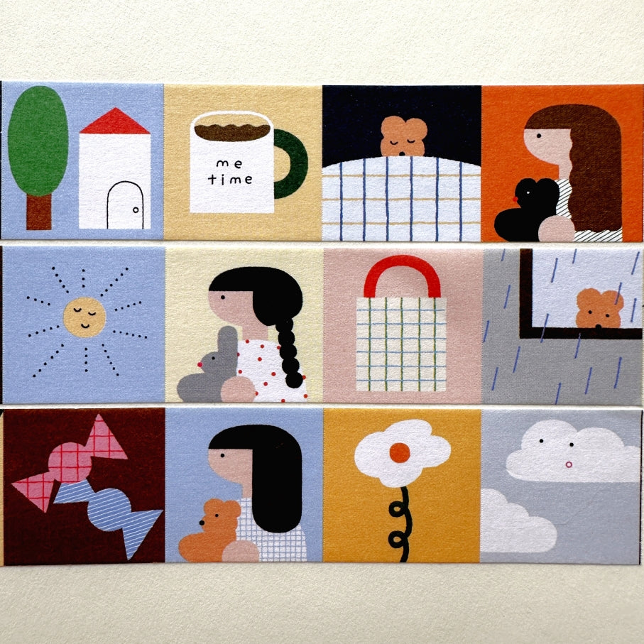 Tegamisha x Shimamura Hikari - Sun & Rain mini square memo sticky roll SAMPLES