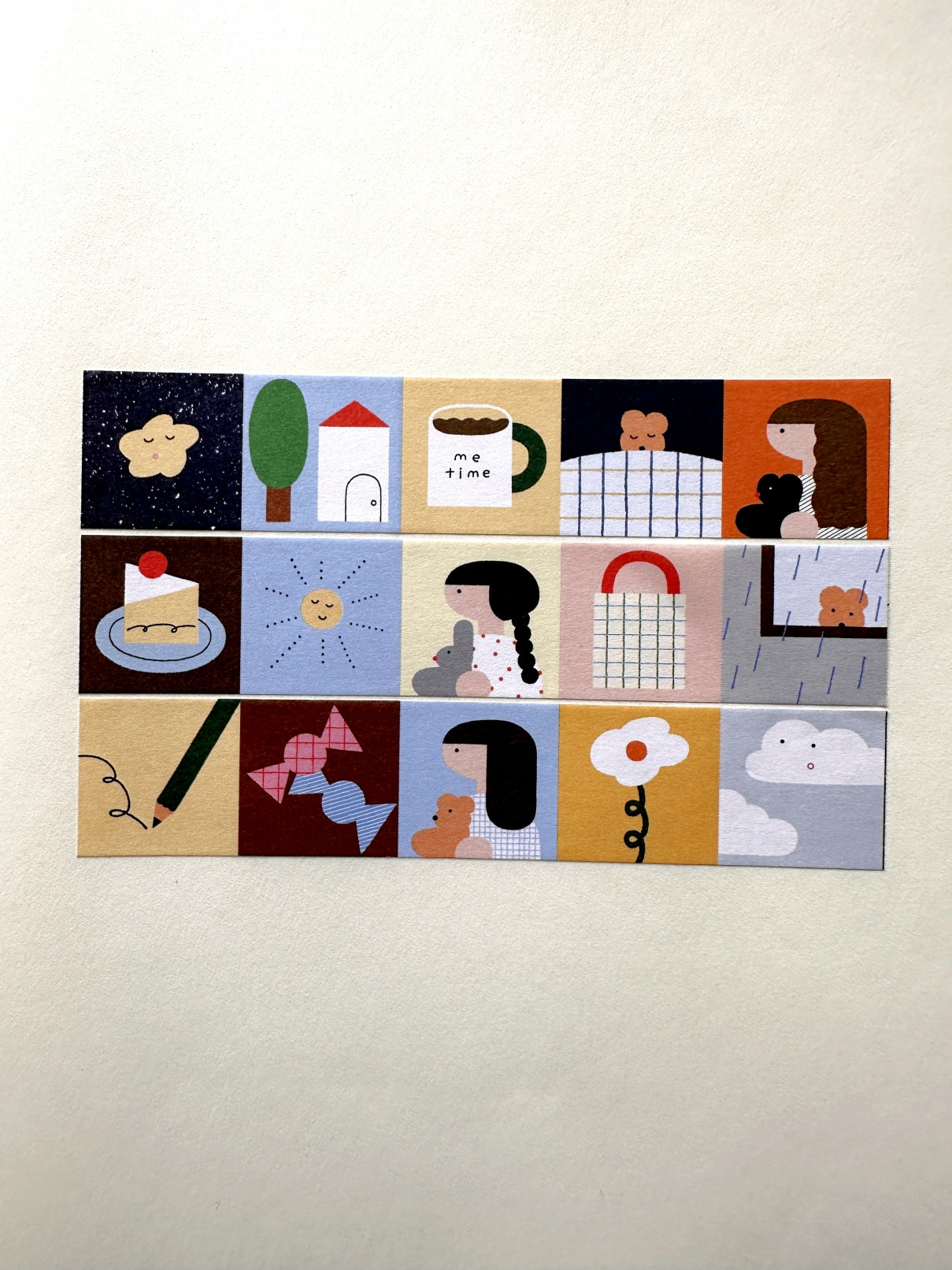 Tegamisha x Shimamura Hikari - Sun & Rain mini square memo sticky roll SAMPLES