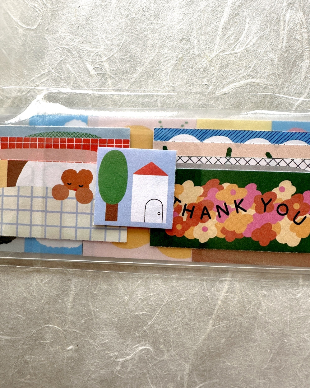 Tegamisha x Shimamura Hikari - Sun & Rain mini square memo sticky roll SAMPLES