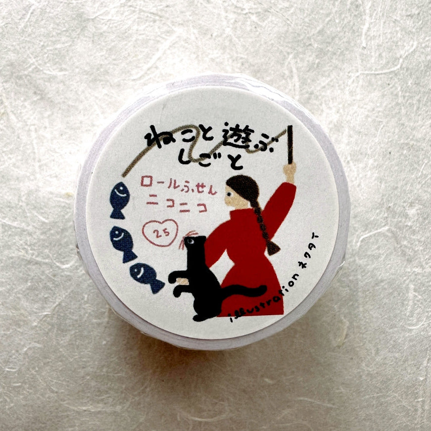 Tegamisha x Necktie - Playing with Cats mini square memo sticky roll SAMPLES