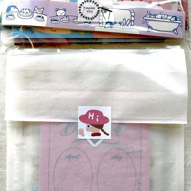 Tegamisha x Necktie - Playing with Cats mini square memo sticky roll SAMPLES