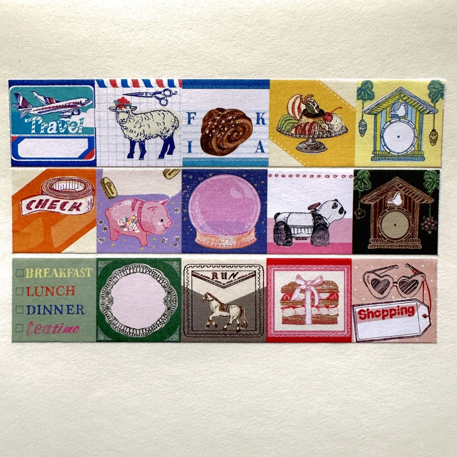 Tegamisha x Ine-no-Sai-ro - Schedule mini square memo sticky roll SAMPLES
