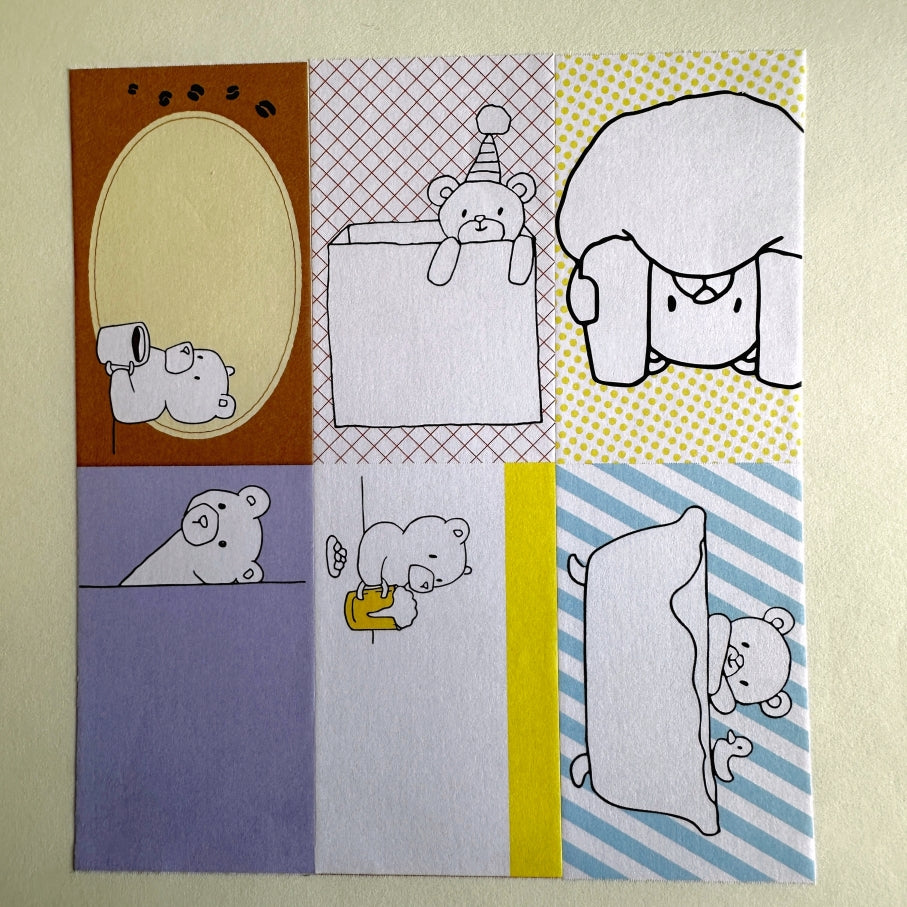 Tegamisha x Maki - Together with Kumasan sticky memo roll SAMPLES