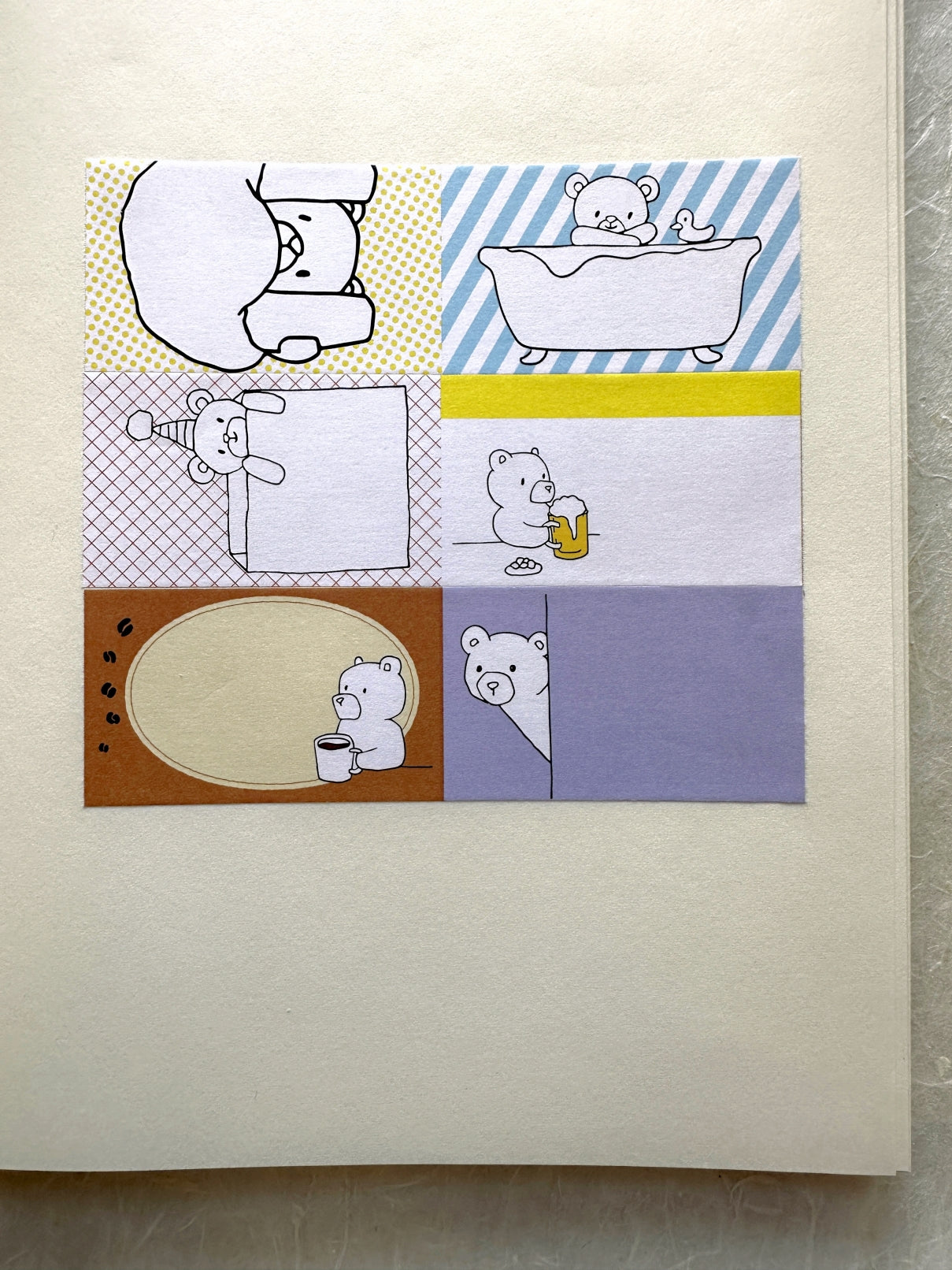 Tegamisha x Maki - Together with Kumasan sticky memo roll SAMPLES