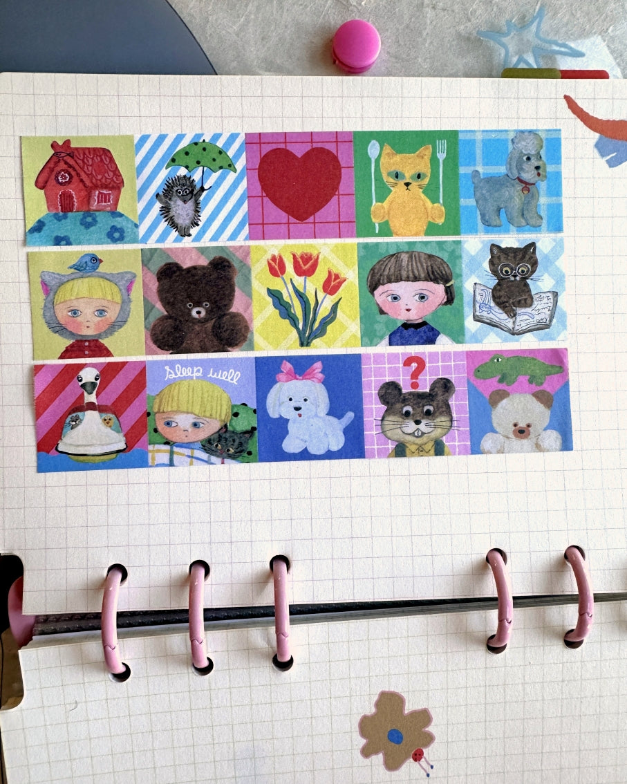 Tegamisha x marini monteany - Fun Fun mini square memo sticky roll SAMPLES