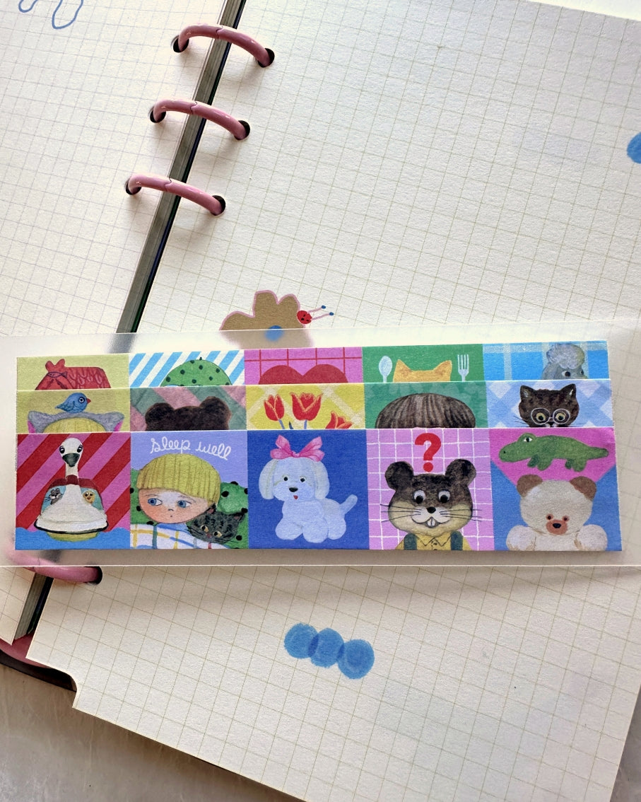 Tegamisha x marini monteany - Fun Fun mini square memo sticky roll SAMPLES