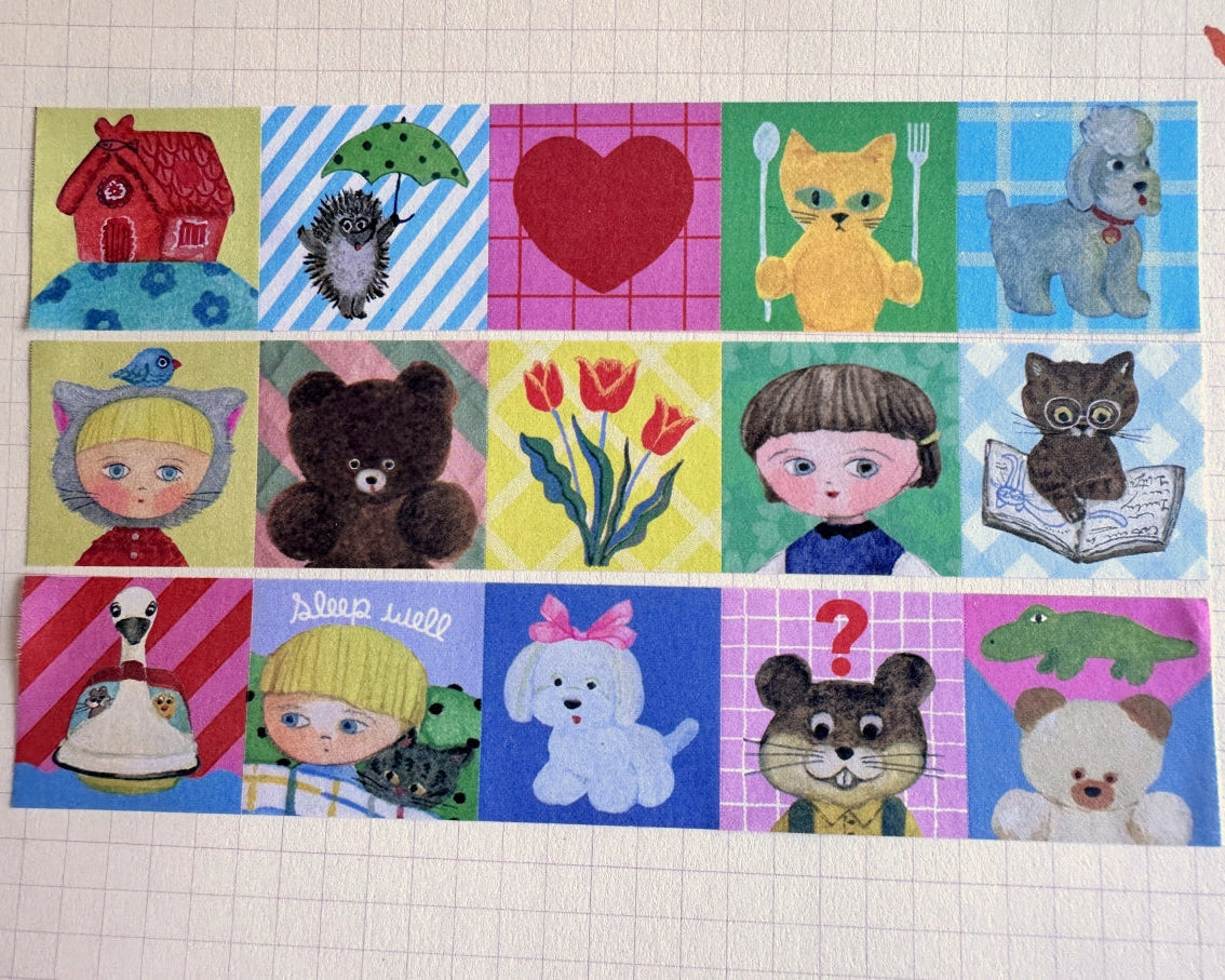 Tegamisha x marini monteany - Fun Fun mini square memo sticky roll SAMPLES