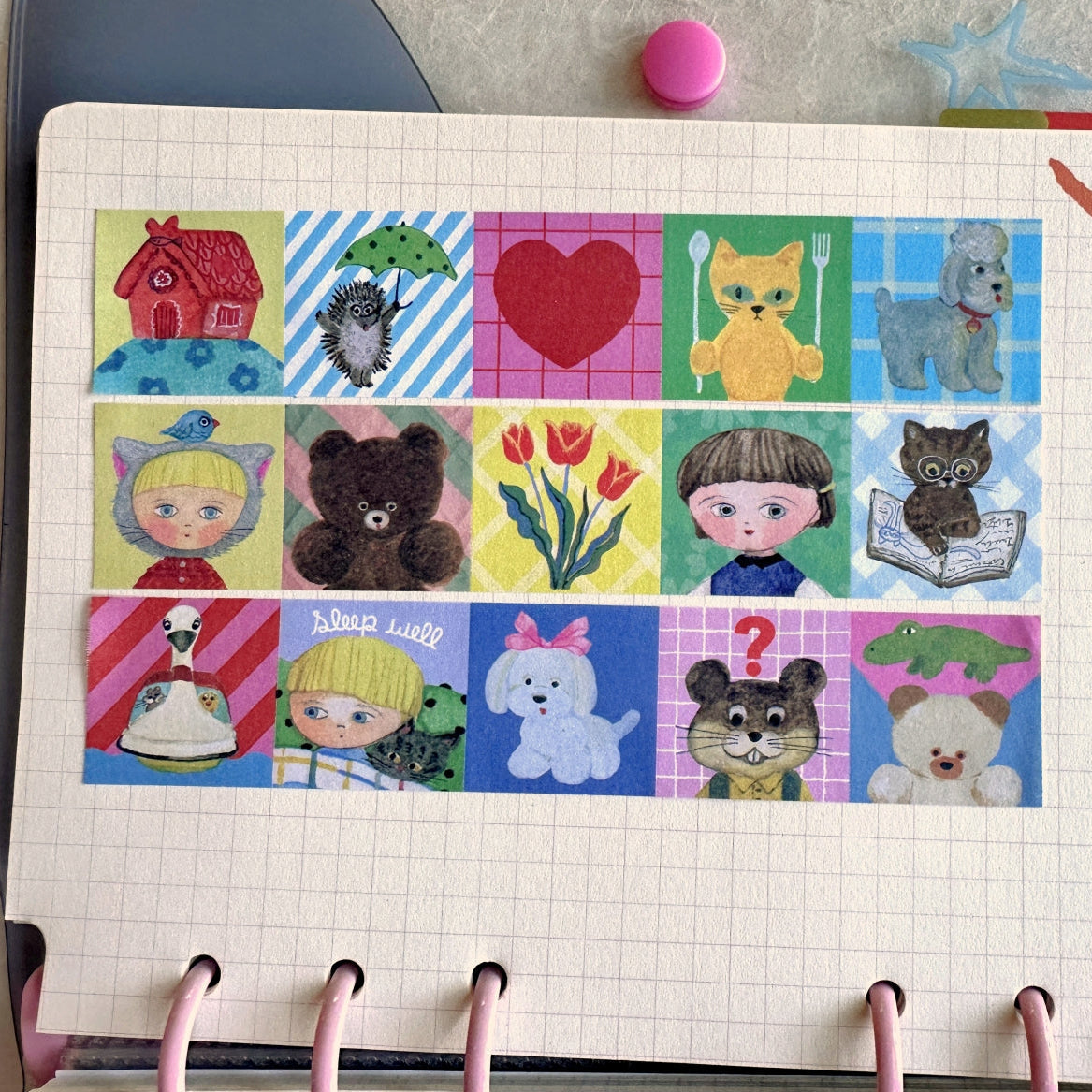 Tegamisha x marini monteany - Fun Fun mini square memo sticky roll SAMPLES
