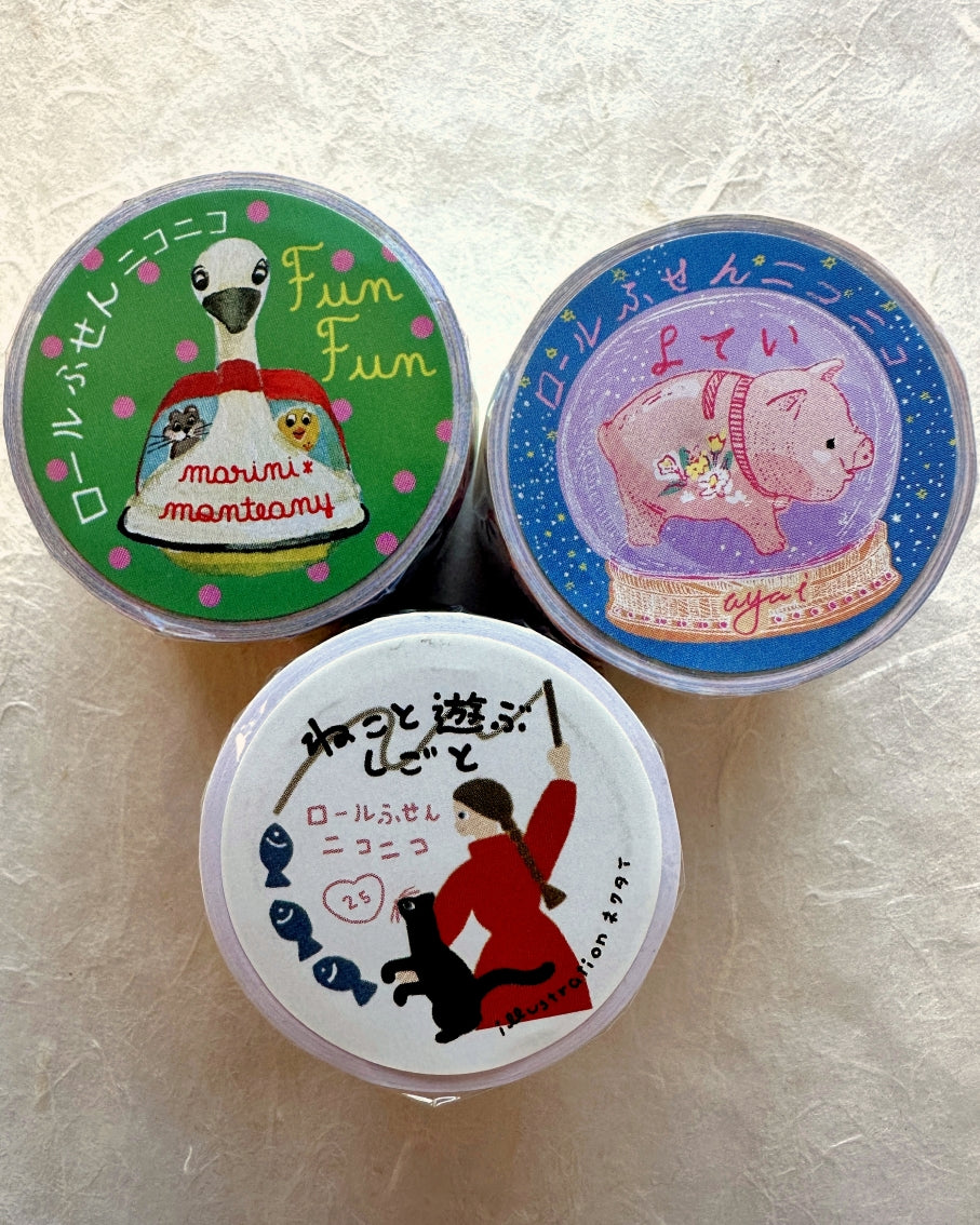 Tegamisha x marini monteany - Fun Fun mini square memo sticky roll SAMPLES