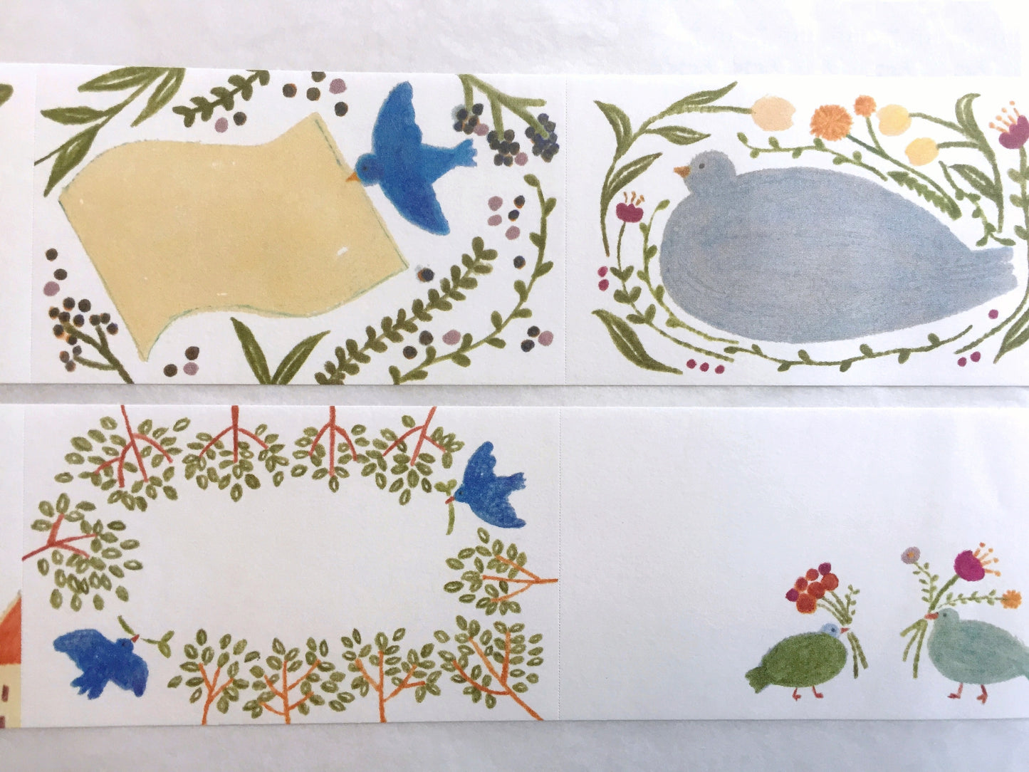 Yoshie Kakimoto - Birds & Flowers writable sticky memo roll SAMPLES