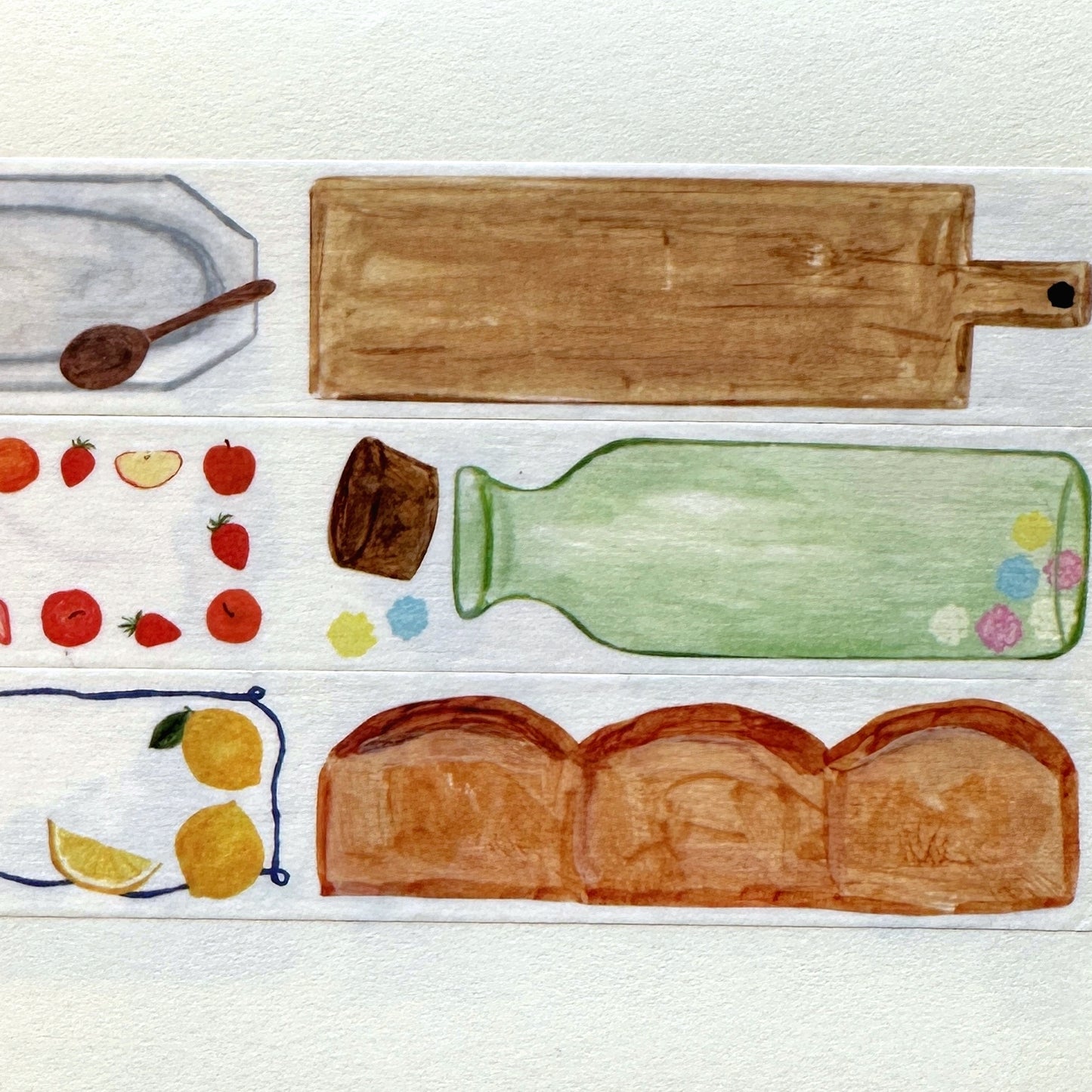 Sardine Mayu - Kitchen perforated washi tape SAMPLES